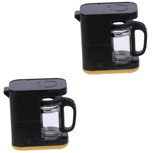 TOYANDONA 2st Modell Kaffeemaschine Hausgerätemodell Mini-kaffeemaschine Kleine Kaffeemaschinenverzierung Mini-küchengerät Kaffeevollautomat Spielzeug Kaffeepadmaschine Plastik Black von TOYANDONA