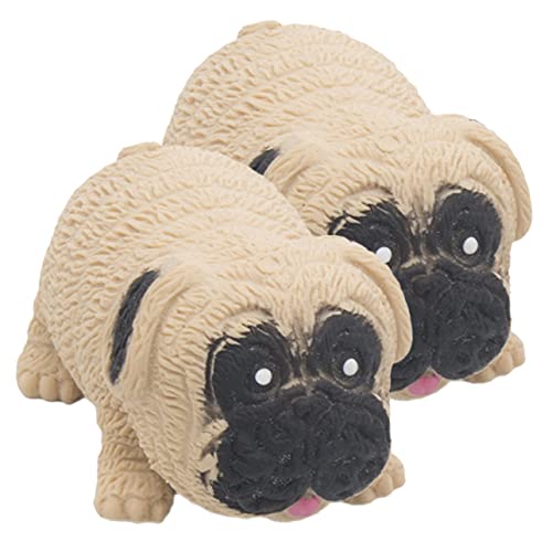 TOYANDONA 2st Mops Stressabbau Spielen Welpenspielzeug Stressball Aus Gummi Quetschspielzeug Für Welpen Schwarze Hundefiguren Hunde- Spielzeuge Mini Hüpfender Ball Kind von TOYANDONA