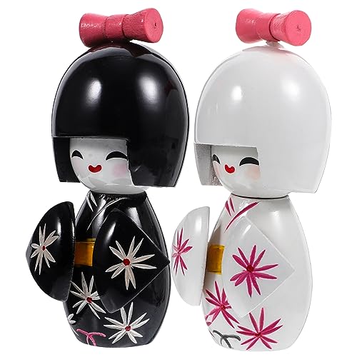 TOYANDONA 2st Puppen Figuren Künstlerische Kimonopuppe Realistische Babypuppe Junge Puppe Kimono-Puppe Traditionelles Japanische Neujahrsdekoration Desktop-Ornament Hölzern von TOYANDONA