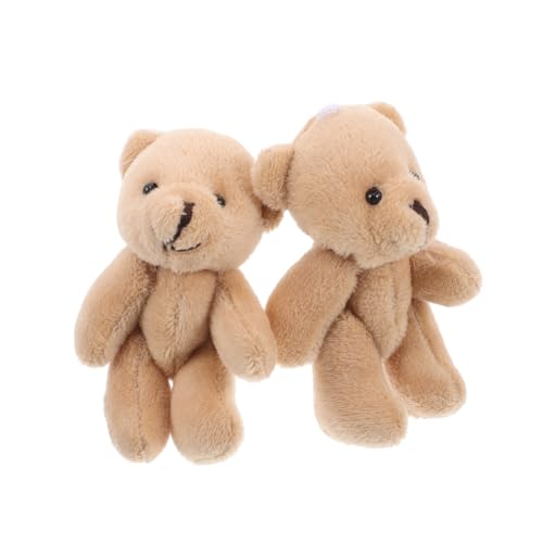 TOYANDONA 2st Puppenhauspuppe Mini-bären-anhänger Kleine Bärenpuppe Bärenornamente Kleines Bärenspielzeug Schlüsselanhänger Mit Ausgestopftem Bären Stofftier Bär Beige Kurzer Plüsch von TOYANDONA