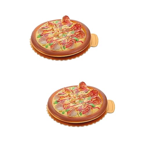 TOYANDONA 2st Simulation Pizza-Modell Realistisches Pizzamodell Food-Modell Gefälschte Pizza-Modell-Requisite Pizza-Spielzeug Modellpizza Künstlich Lebensmittel-Spielzeug-Requisite PVC von TOYANDONA