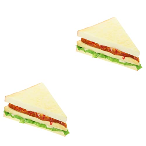 TOYANDONA 2st Simulations-Sandwich Spielzeug Lebensmittel Falsches Brot Spielzeugnahrung Gefälschtes Sandwich-Modell Lebensmittel-Display-Modell Schrankdekor Pu Dekorationen Künstlich von TOYANDONA