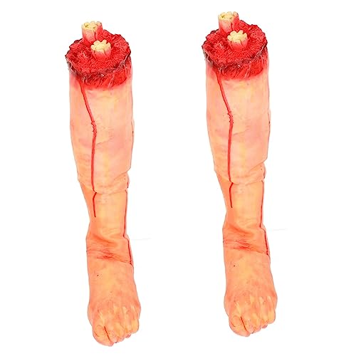 TOYANDONA 2st Simulierte Abgetrennte Hand Blutige Hände Füße Blutige Körperteile Horror-Halloween-organe Falscher Halloween-körperteile Abgetrennte Blutige Hände Vinyl von TOYANDONA