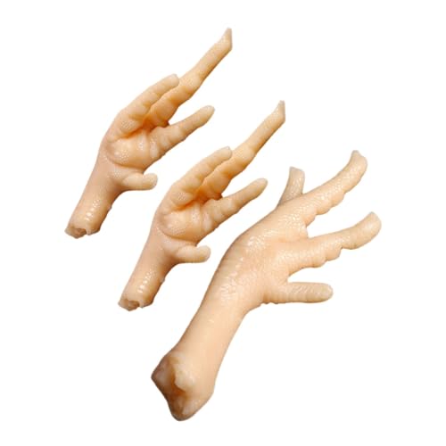 TOYANDONA 2st Simuliertes Hühnerfußmodell Flickin Chicken-Spiel Gefälschte Lebensmittelverzierung Fleischsimulation Huhn Kostüm Für Erwachsene Hähnchen-Party-Dekorationen PVC Beige von TOYANDONA