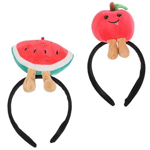 TOYANDONA 2st Stirnband Wassermelone Mädchen Cosplay-stirnbänder Stirnbänder Für Damen Party Bulk-stirnbänder Abschlussball Requisiten Neuartige Stirnbänder Plüsch-kopfhörer Obst Stoff von TOYANDONA