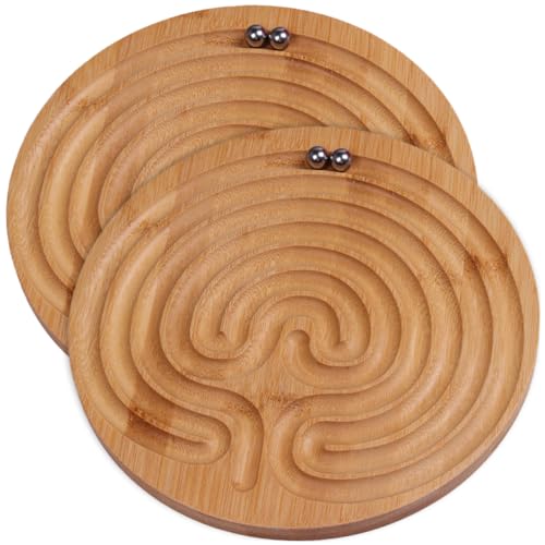 TOYANDONA 2st Trainingsspiel Handtrainer Beruhigende Sensorische Spielzeuge Labyrinth Ball Gleichgewichtsspielzeug Aus Holz Labyrinth Ausgewogenes Brett Rostfreier Stahl von TOYANDONA