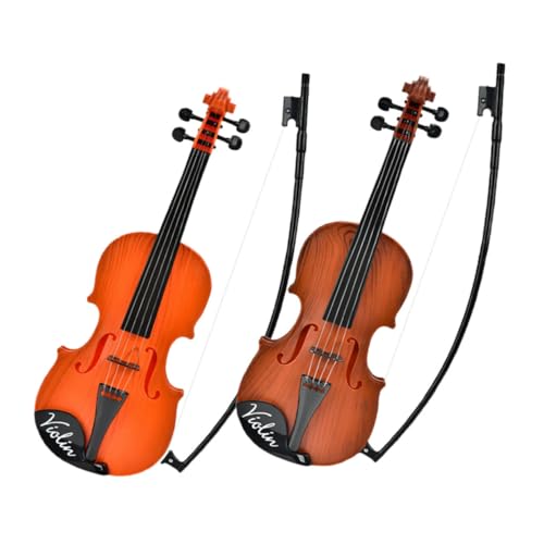 TOYANDONA 2st Violine Spielzeug Kindergeige Geige Für Anfänger Musik-erleuchtungs-Spielzeug Filigranes Geigenmodell Dekorative Geige Exquisites Geigenmodell Desktop-geigenmodell Plastik von TOYANDONA