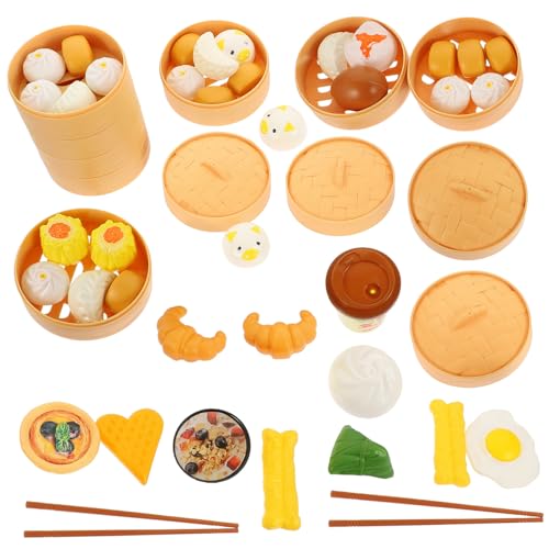 TOYANDONA 3 Dampfbrötchen-Set Sensory Play Sensorisches Kleinkindspielzeug Babyspielzeug Kinderküche Besteckset Geschirrset Kochutensilien Colorful Plastik von TOYANDONA