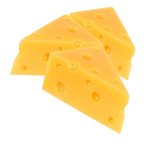 TOYANDONA 3 STK Simulationskäsemodell Lebensechter Käse Miniaturküchenessen Mini-käse-anhänger Gefälschte Essensrequisiten Künstliches Lebensmittelmodell Simulation Essen Orange Harz von TOYANDONA