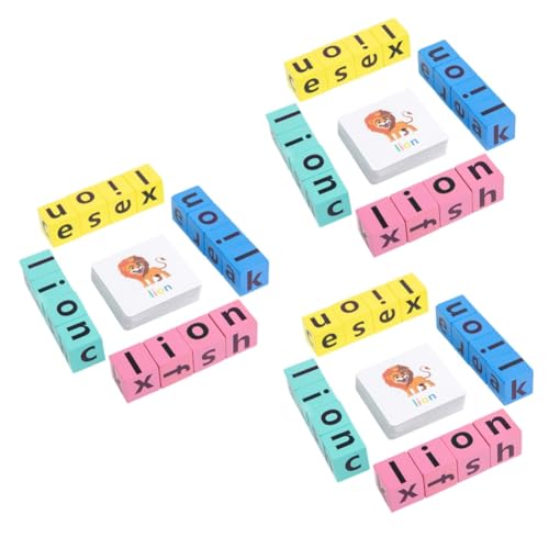 TOYANDONA 3 Sätze Buchstabenblock Für Kinder Alphabet-Puzzle-Spielzeug Passendes Buchstabenspiel Spielzeug Mit Passenden Buchstaben Pädagogisches Alphabet-Spielzeug Buchstabenrätsel Holz von TOYANDONA