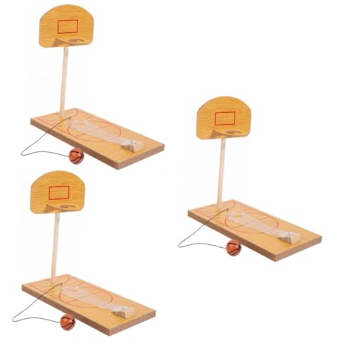 TOYANDONA 3 Sätze Desktop-basketballspielzeug Basketball Spiel Fingersportspielzeug Tabletop-sportspiel Miniatur-basketballspiel Tischbasketballspiel Desktop-spielspielzeug Tischspiel Holz von TOYANDONA