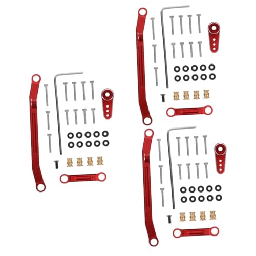 TOYANDONA 3 Sätze Ferngesteuerte Autolenksäule Ferngesteuertes Auto Spurstange Autos Rc Auto Reparatur Lenkstange Fernauto-reparaturteil Lenkstange Aus Metall Rc-Teile Rot von TOYANDONA