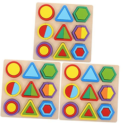 TOYANDONA 3 Sätze Form kognitive Paarung Spielzeug aus Holzblöcken Holzspielzeug für Kinder Lernspielzeug Kinder Blöcke Kinderspielzeug aus Holz kognitives Spielzeug Holzbausteine von TOYANDONA