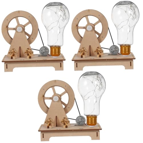 TOYANDONA 3 Sätze Generatorlampe Spielzeug Für Tragbaren Generator Stromgeneratoren Tragbares Spielzeug Holzprojekte Für Wissenschaftliche Experimente Für Kinder Kurbelgenerator Birke von TOYANDONA