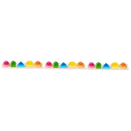 TOYANDONA 3 Sätze Geometrie-Puzzle Puzzlekarte Spielzeuge Puzzlematte Jigköpfe Bausteine Kinderspielzeug Magnet Spielzeug Magnetspielzeug Spielsachen Bauklötze Kinder Spielzeug Holz Colorful von TOYANDONA