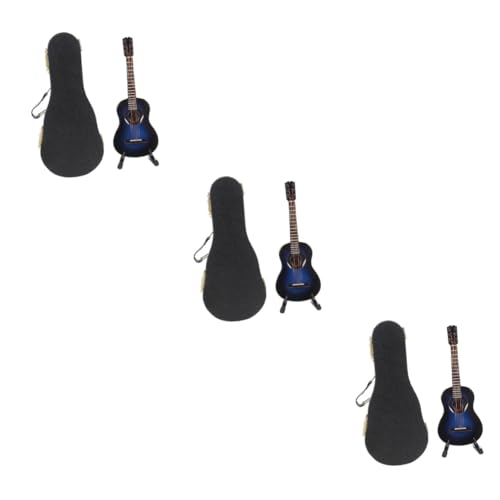 TOYANDONA 3 Sätze Gitarrenmodell Simulationsgitarrenspielzeug Spielzeug Schreibtisch Dekoration Klassische Gitarre Gitarrenspielzeug für Kinder Miniatur Gitarre Kupferdraht Blue von TOYANDONA