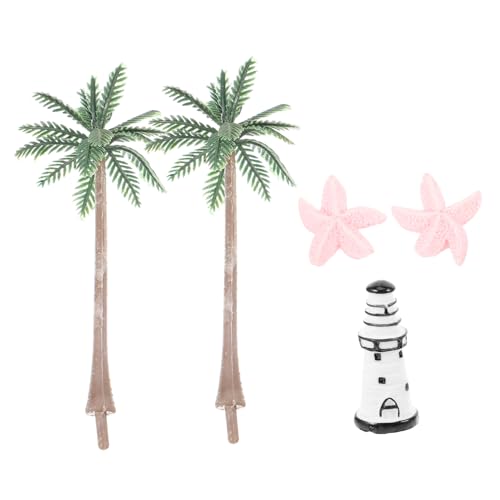 TOYANDONA 3 Sätze Mikrolandschaftsstrand Mini-leuchtturmfigur Mikro-strandzubehör Sommerschmuck Puppenhaus-strandspielzeug Meeresdekor Strand-minibaum Spielzeug Für Den Strand Plastik von TOYANDONA