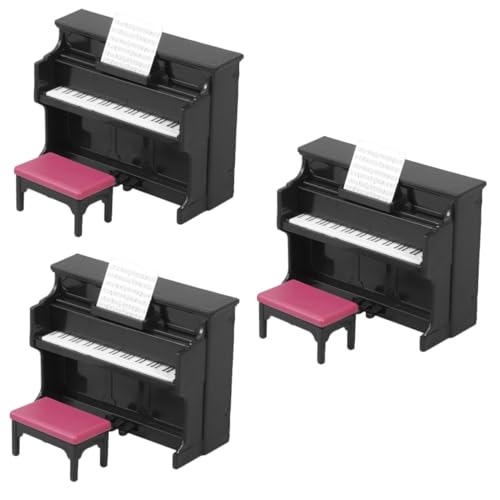 TOYANDONA 3 Sätze Mini-Piano-Modell Miniatur-klaviermodell Mini- -Musikinstrument Mini-Instrument Für Puppenhaus Winziges Hausklavier Puppenhaus Musikinstrument Mini-Klavier Black Abs von TOYANDONA