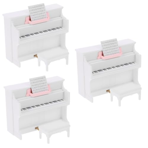 TOYANDONA 3 Sätze Mini-Piano-Modell Spielzeuge Klavier Puppenhaus Miniatur-Musikinstrument Mini-Instrument Kleines Hauszubehör Mini-hausschmuck Mini- -Musikinstrument Weiß Abs von TOYANDONA