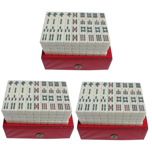 TOYANDONA 3 Sätze Reise Freizeit Mahjong Mahjong-Requisiten klassisches chinesisches Mahjong-Spiel Mahjong-Kit Reisespielzeug Mahjong Spiele Mahjong Game Mahjong Mini Mahjong-Spielzeug Acryl von TOYANDONA