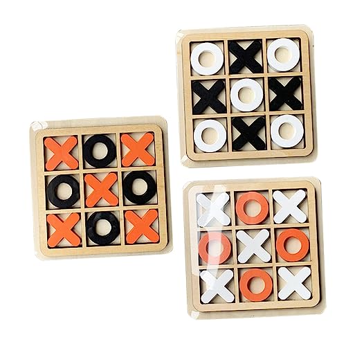 TOYANDONA 3 Sätze -Toe Puzzle-Tisch Brettspieltisch Strategiebasiertes Brettspiel 3D-Schach Tischdeko Im Wohnzimmer Zehe Brettspiel Brettspiele Und Spielzeug Pappelsperrholz von TOYANDONA