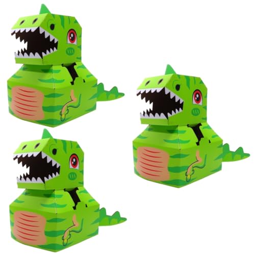 TOYANDONA 3 Sätze Tragbarer Karton Kinderkarton Vorgeben Dinosaurierhaus Aus Pappe Kinder Tun So Papppuzzle Lernspielzeug Kinderspielzeug Für Das Neue Jahr Tierspielzeug Green Papier von TOYANDONA