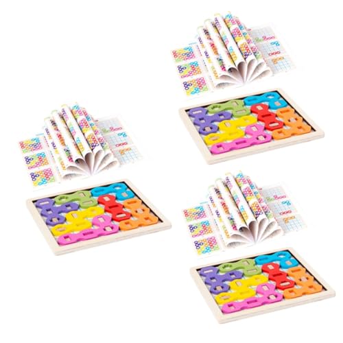 TOYANDONA 3 Sätze Vorschulspielzeug Kinderspielzeug Kinder Rätsel Spielzeuge Spielset Aus Holz Spielzeug Für Kleinkinder Passendes Brett Lernspielzeug Bunte Rätsel Puzzle Hölzern Papier von TOYANDONA