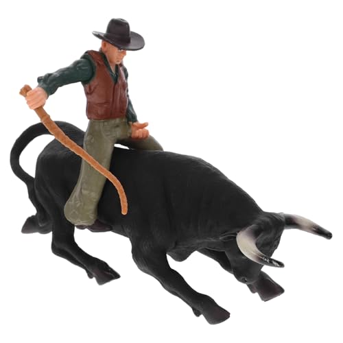 TOYANDONA 3 Sätze Western-Cowboy-stier Mini-Matador-Spielzeug Bucking Bull Spielzeug Für Jungen Stierkampf Spielzeug Bodacious Figur Stierkampfschmuck Miniaturbausatz Bullenreitfiguren PVC von TOYANDONA