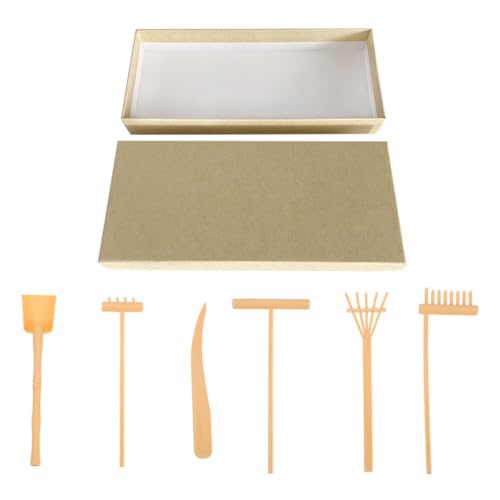 TOYANDONA 3 Sätze Zen-sandrechen-Set Zen-gartenrechen-kit Mini-rechen Zen-gartendekore Mini-gartenschaufel Sandgartenrechenwerkzeug Mini-dekor Sandkastenschaufel Gelber Anzug Yellow Plastik von TOYANDONA