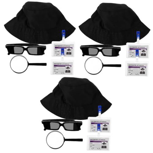 TOYANDONA 3 Sets Detektiv Partyspielzeug Set Halloween Kostüme Die Werkzeuge Eine Sonnenbrille Outfit Detektiv Verkleidung Rollenspiel Requisiten Detektiv Kostüm Cosplay Requisiten von TOYANDONA