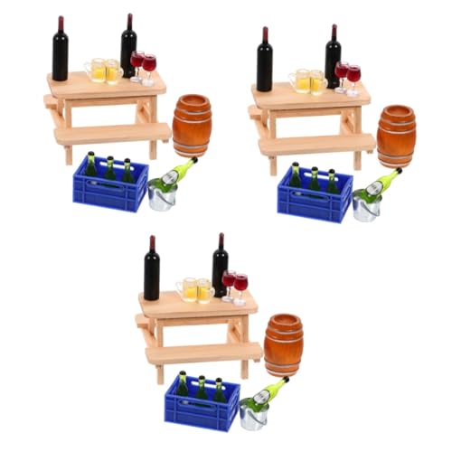 TOYANDONA 3 Sets Mini Weinkeller Puppenhaus Mini Bierflaschen Miniatur Bierflaschen Miniatur Eiswürfel Miniatur Eimer Mini Eimer Mini Eiswürfel Eimer Miniatur Eiswürfel Eimer Aus von TOYANDONA