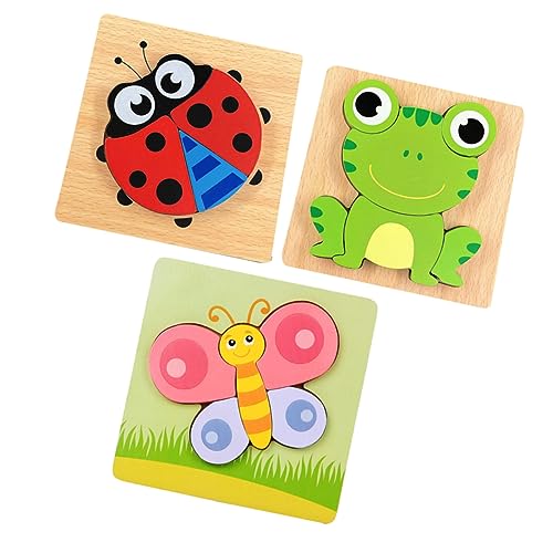 TOYANDONA 3 Stück Dreidimensionales Puzzlebrett Aus Holz Puzzles Aus Holz Cartoon Holzpuzzles Puzzle Für Pädagogisches Bambus von TOYANDONA