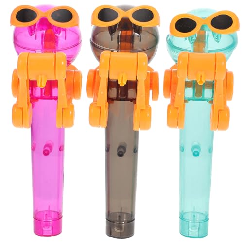 TOYANDONA 3 Stück Lollipop Roboter Töpfe Rad Runder Pflanzbeutel Pop Halter Dinosaurier Roboter Tulpenbecher Lineman Tragbares Hantelständer Eimer Flaschenzug Winde Eimer von TOYANDONA