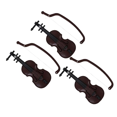 TOYANDONA 3 Stück Miniaturinstrument Violine Gitarre Miniaturen Klavierinstrumente Musikinstrument Modell Dekoratives Miniinstrument Miniinstrument Modell Kunststoff von TOYANDONA