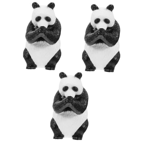 TOYANDONA 3 Stück Panda Modell Panda Figuren Spielzeug Bezauberndes Wildes Tier Kunsthandwerk Panda Desktop Verzierung Kleiner Panda Verzierung Panda Dekorationen Schöne Panda von TOYANDONA