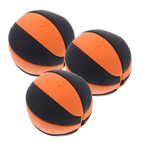 TOYANDONA 3 Stück Puppenhaus Basketball Wackelball Wackelhundespielzeug Bällebad Bälle Aufblasbares Spiel Kichern Für Bällebad Fliegende Untertasse Spielzeugball Mini Korb Orange von TOYANDONA