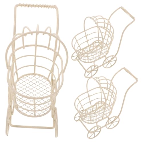 TOYANDONA 3 Stück Teiliges Miniatur Puppenwagen aus Robustem Eisen Draht Fein Gestalteter Kinderwagen als Puppenhaus Dekoration und Geeignet für Sammler und Kindgerechte Puppenmöbel TOYANDONA 3 Stück Teiliges Miniatur Puppenwagen aus Robustem Eisen Draht Fein Gestalteter Kinderwagen als Puppenhaus Dekoration und Geeignet für Sammler und Kindgerechte Puppenmöbel von TOYANDONA