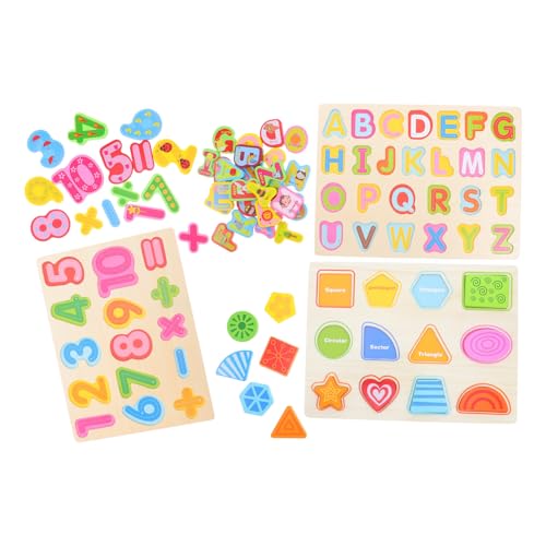 TOYANDONA 3 Stück Teiliges Montessori Holzpuzzle mit Zahlen Buchstaben und Formen Handgerechte Lernpuzzle für Kleinkinder Feinmotorik Hand Auge Koordination und Zahlen Sowie TOYANDONA 3 Stück Teiliges Montessori Holzpuzzle mit Zahlen Buchstaben und Formen Handgerechte Lernpuzzle für Kleinkinder Feinmotorik Hand Auge Koordination und Zahlen Sowie von TOYANDONA
