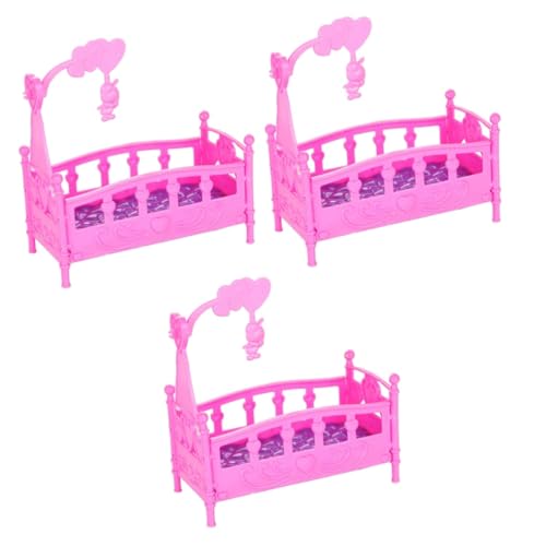 TOYANDONA 3 Teiliges Kinderspielzeug Rollenspiel Spielzeug Mini Bett Babybett Spielset von TOYANDONA