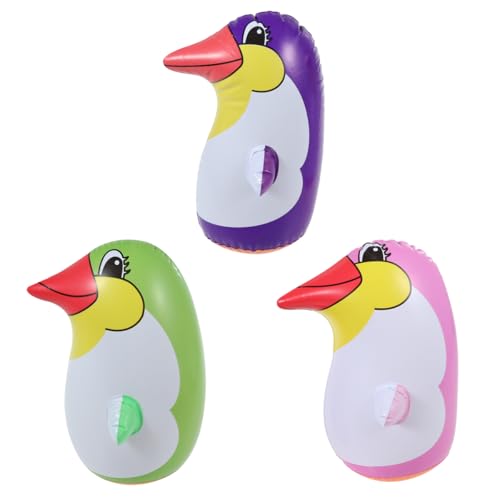 TOYANDONA 3 stücke Aufblasbare Pinguin Spielzeug Weichen Tumbler Aufblasbare Spielzeug Party Zubehör Für Kinder Indoor Spielen-22 cm (Zufällige Farbe) von TOYANDONA