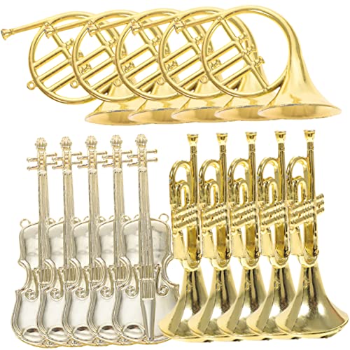 TOYANDONA 30 Stück Musikinstrument Modell Miniatur Trompete Weihnachtsbaum Dekoration Weihnachtsfeier Dekoration Miniatur Geige Weihnachtsinstrumente Ornamente Instrumenten von TOYANDONA