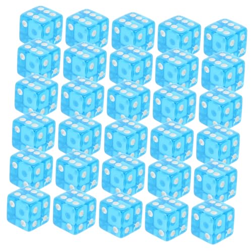 TOYANDONA 30pcs Himmelblaue Würfel Große Würfel Zahlenwürfel Würfel Für Spiel Würfel-layouts Brett Würfel Partywürfel Spiel Würfel Spiel-Requisite Würfelspielzeug Würfel Masse Sky-Blue Acryl von TOYANDONA