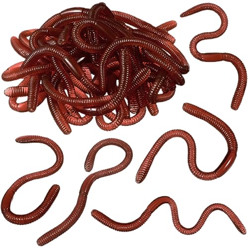 TOYANDONA 30st Künstlicher Regenwurm Gefälschte Würmermodelle Streich-Requisiten Prank Props Realistic Earthworms Dehnbare Regenwürmer Aus Fake Worm Plastik Spielzeug Weiches Gummi von TOYANDONA