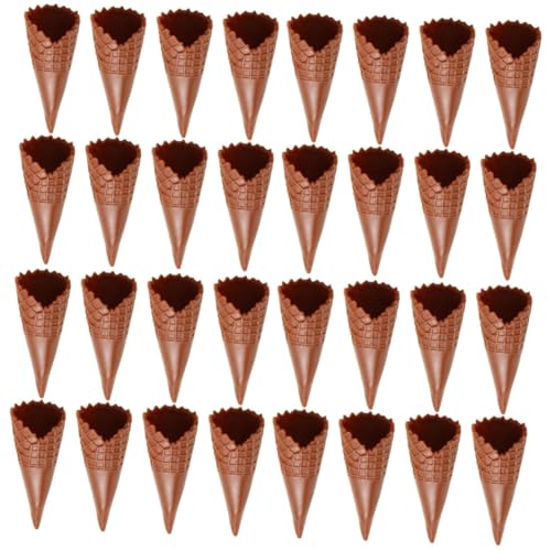 TOYANDONA 32 STK Knuspriges Kegelmodell Spielzeug Eiscreme Modell Dekoratives Eiscreme Modell Eistüten-Anhänger Spielzeuge mit Eismünzen Bastelbedarf Modelle für eistüten Charme PVC Coffee von TOYANDONA