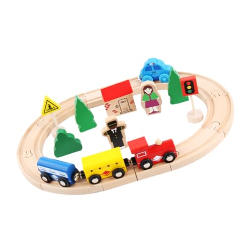 TOYANDONA Kinder Auto Set 32-stück Holz Eisenbahn Set Puzzle Spielzeug Kinder Pädagogisches Spielzeug von TOYANDONA