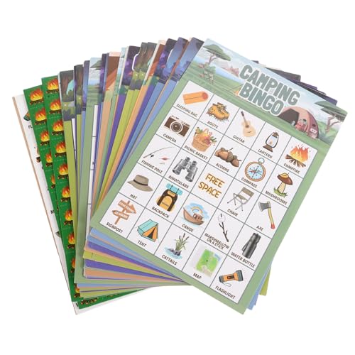 TOYANDONA 33-teiliges Set Camping-spieltisch Brettspiele Für Kinder Lagerfeuerspiele Campingspiele Für Kinder Campingausrüstung Für Kinder Camping-Party-dekor Campingspiel Für Kinder Papier von TOYANDONA