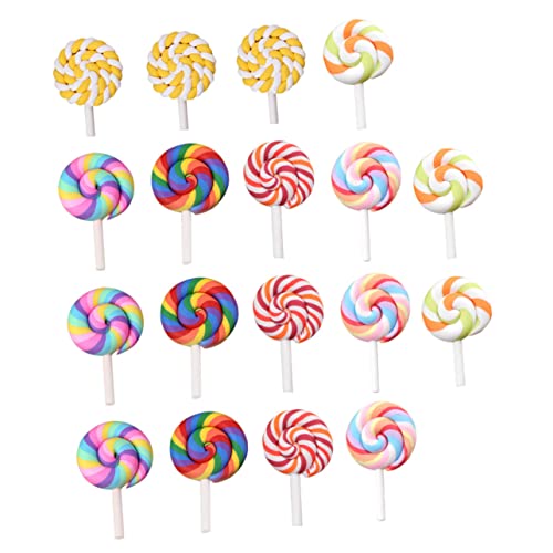 TOYANDONA 35 Stück Simulations Lutscher Miniatur Bonbon Bonbon Charms Für Die Schmuckherstellung Lutscher Charms Ton Swir Pops Cupcake Topper Ton Swirl Lutscher Spielzeug von TOYANDONA