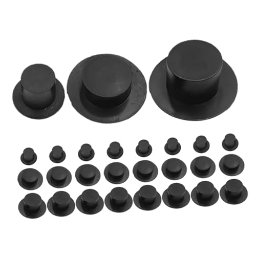 TOYANDONA 36St Mini-Hut Hut für Puppen Bastelmaterial selber Machen kleine Hüte Kleiner Zylinder Mini-Zylinder schöne Mini-Hüte Miniatur-Schneemannmützen zum Basteln Plastik Black von TOYANDONA