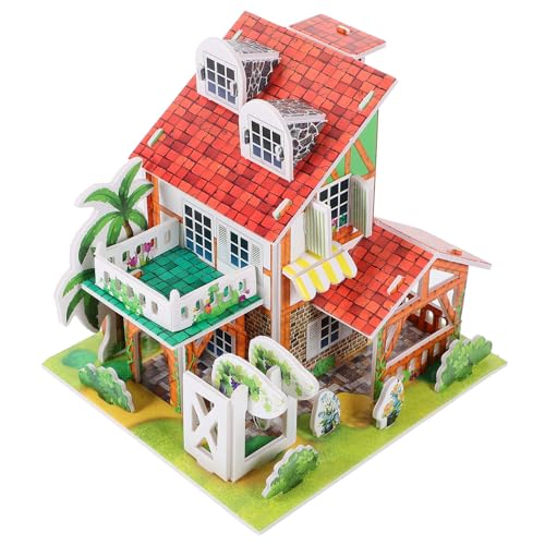 TOYANDONA 1 Satz 3D-Puzzle- Versammlungshaus Villa-Puzzle Kinder Puzzle rätselbuch Kinder Mikrorätsel Spielzeug unfertiges kleines Kabine selber Bauen Papier Blockhaus Suite Modell von TOYANDONA