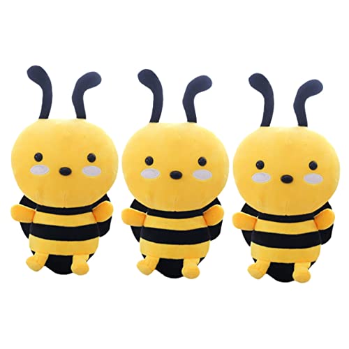 TOYANDONA 3St Bienen Puppe Plüsch Tierspielzeug ausgestopft Früchte Qualle bu Cute bee Bienen kuscheltiere Bienen-Stofftier dekoratives Stofftier Bienen-Gastgeschenke PP Baumwolle von TOYANDONA